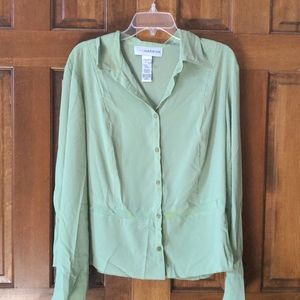Sag Harbor Olive Green Button Up Cardigan